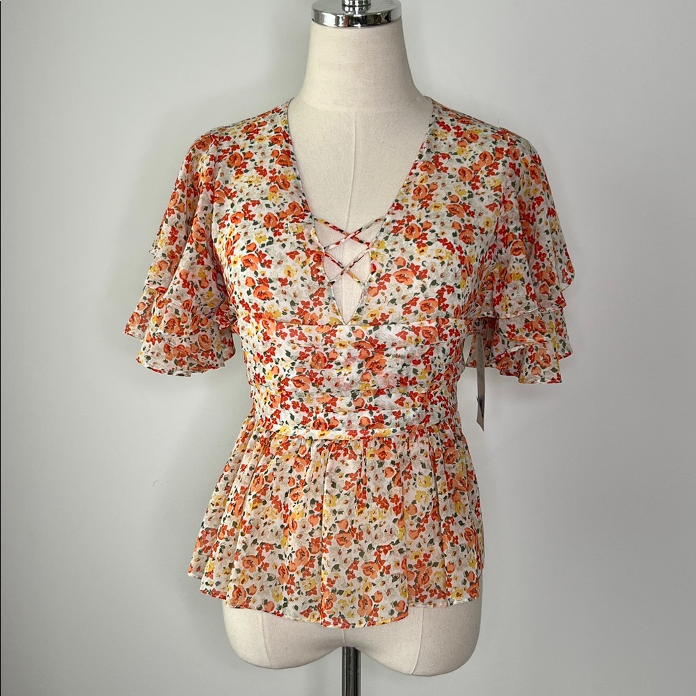 Zara Floral Blouse NWT